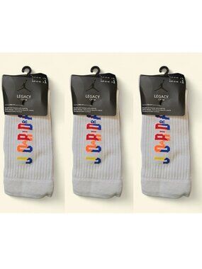 Jordan Socks Air Nike Socks 3 Pairs Everyday ELITE LEGACY CREW Men SIZE LARGE